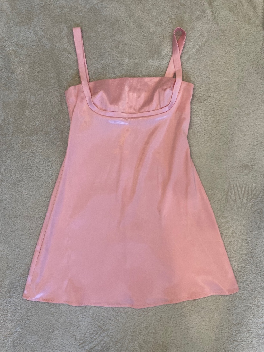 Pink Satin Mini Dress